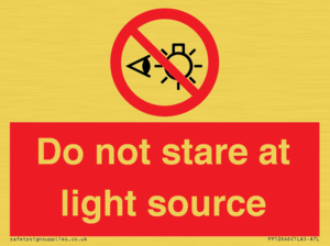 Do not stare at light source